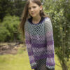 LS44 - Purple/Grey Cotton Crocheted Top (Size M/14)