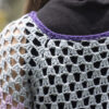 LS44 - Purple/Grey Cotton Crocheted Top (Size M/14) - Image 4