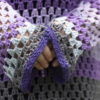 LS44 - Purple/Grey Cotton Crocheted Top (Size M/14) - Image 5