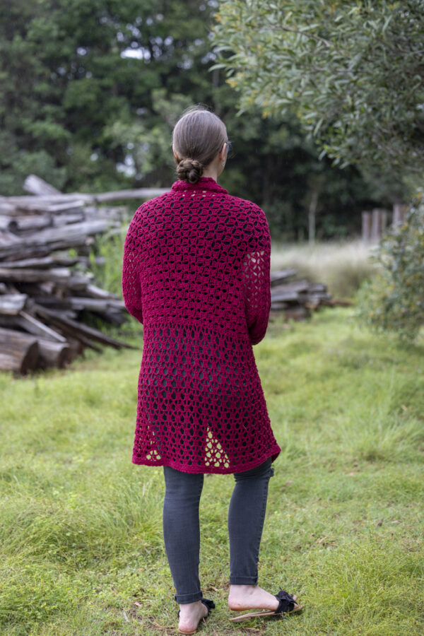 KH11 - Long Line Sharon Cardi - Crocheted - Cotton/Acrylic - Image 7
