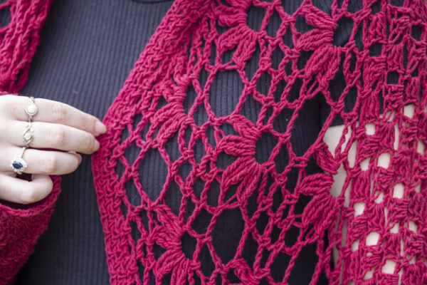 KH11 - Long Line Sharon Cardi - Crocheted - Cotton/Acrylic - Image 3